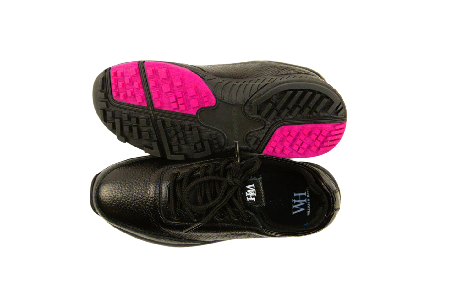 W&H Lynx - Deerskin Women's Golf Shoes in Black and Pink