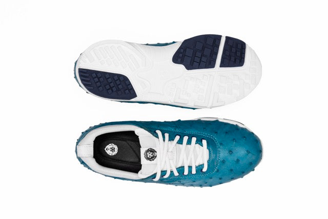 Eagle Ostrich Skin Women's Golf Shoes - Blue