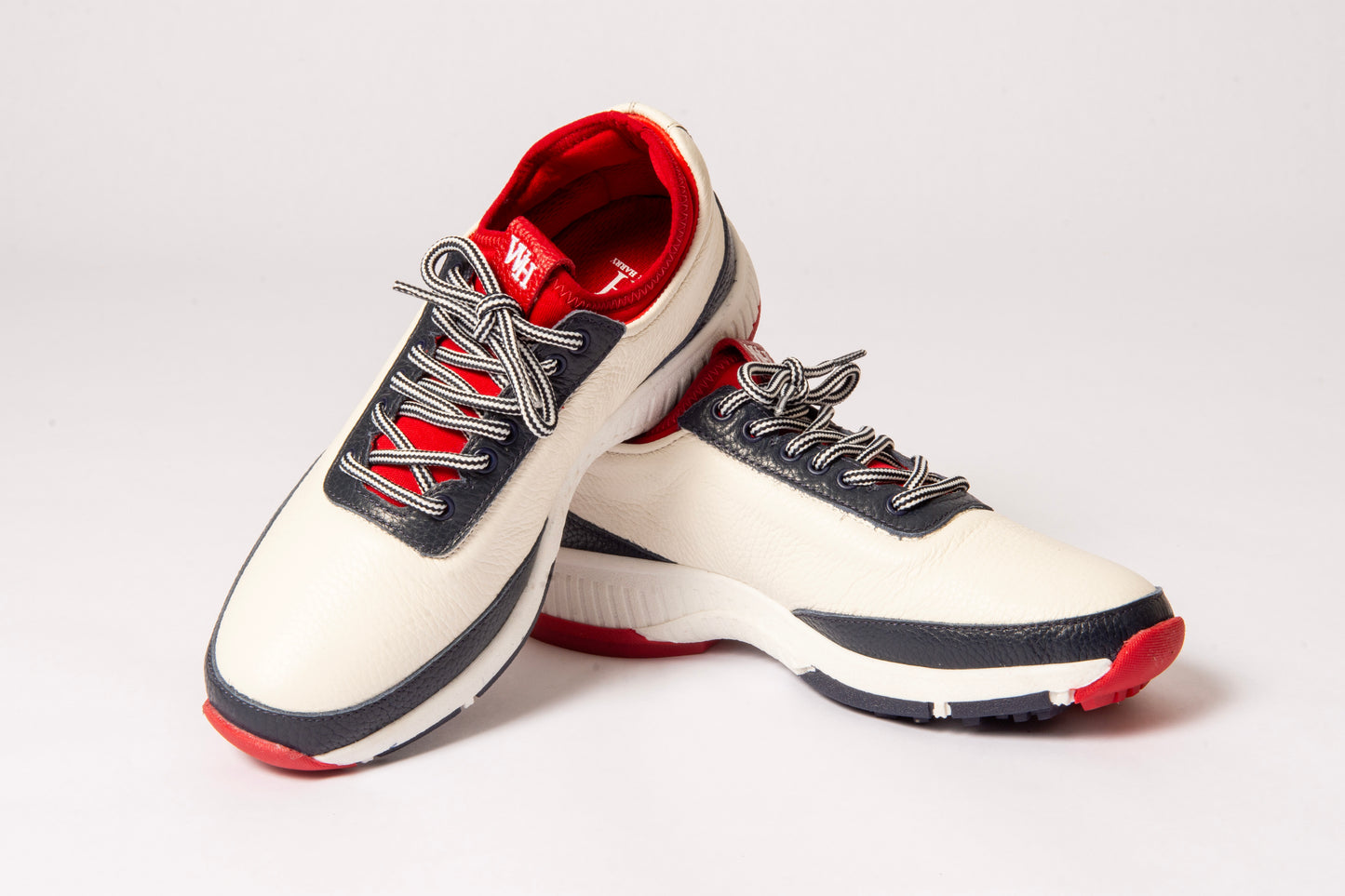 W&H Deerskin Lynx Women's Performance Golf Shoes in Navy & Red