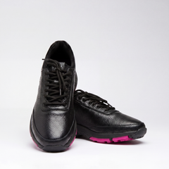 Lynx Deerskin Golf Shoe - Black and Pink