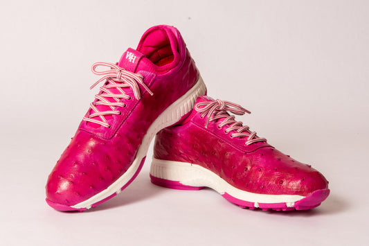 W&H Eagle - Ostrich Skin Women's Golf Shoes in Pink