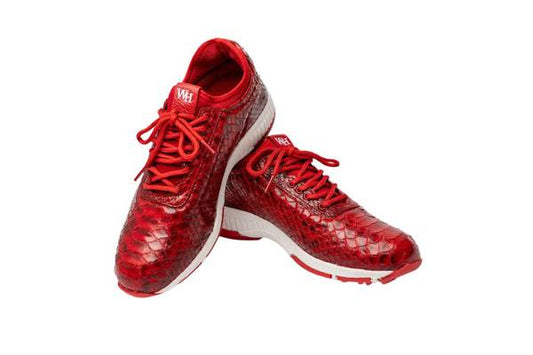 Men's red golf shoes