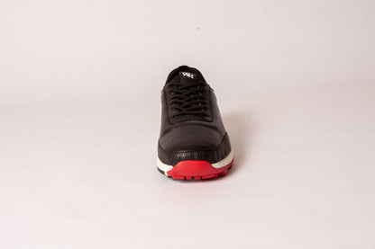 W&H Ace - Deerskin Men's Golf Shoes in Black & Red