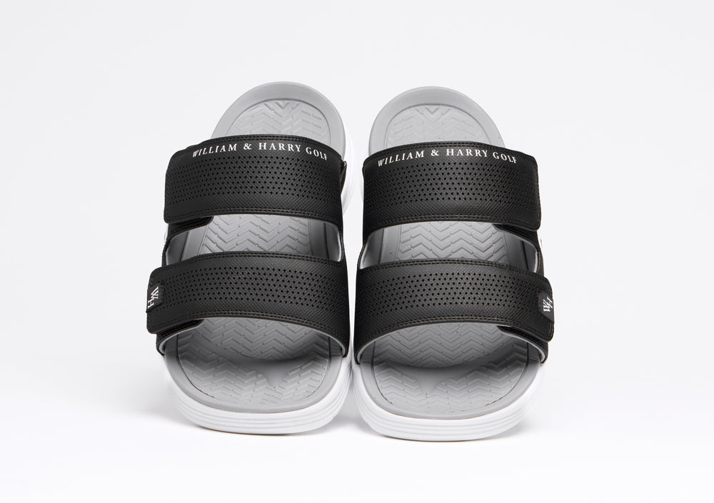 Men's Dual-Strap Recovery Slide Black & White
