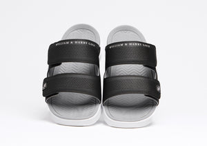 Men's Dual-Strap Recovery Slide Black & White