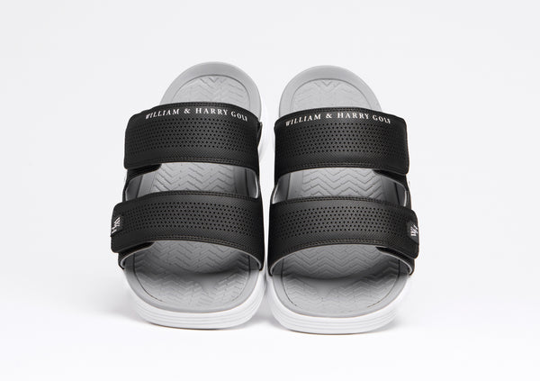 Men's Dual-Strap Recovery Slide Black & White