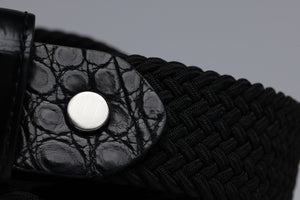 Braided Fabric Stretch Belts with Alligator End Caps - Men