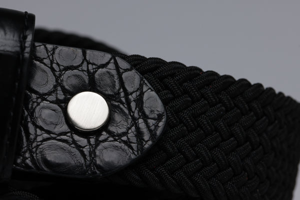 Braided Fabric Stretch Belts with Alligator End Caps - Men