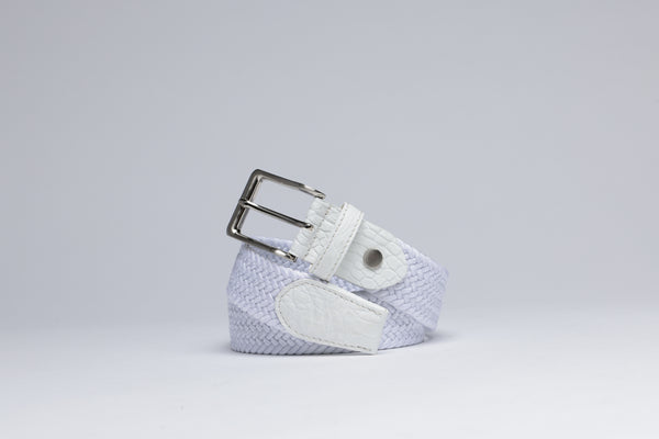 Braided Fabric Stretch Belts with Alligator End Caps - Men