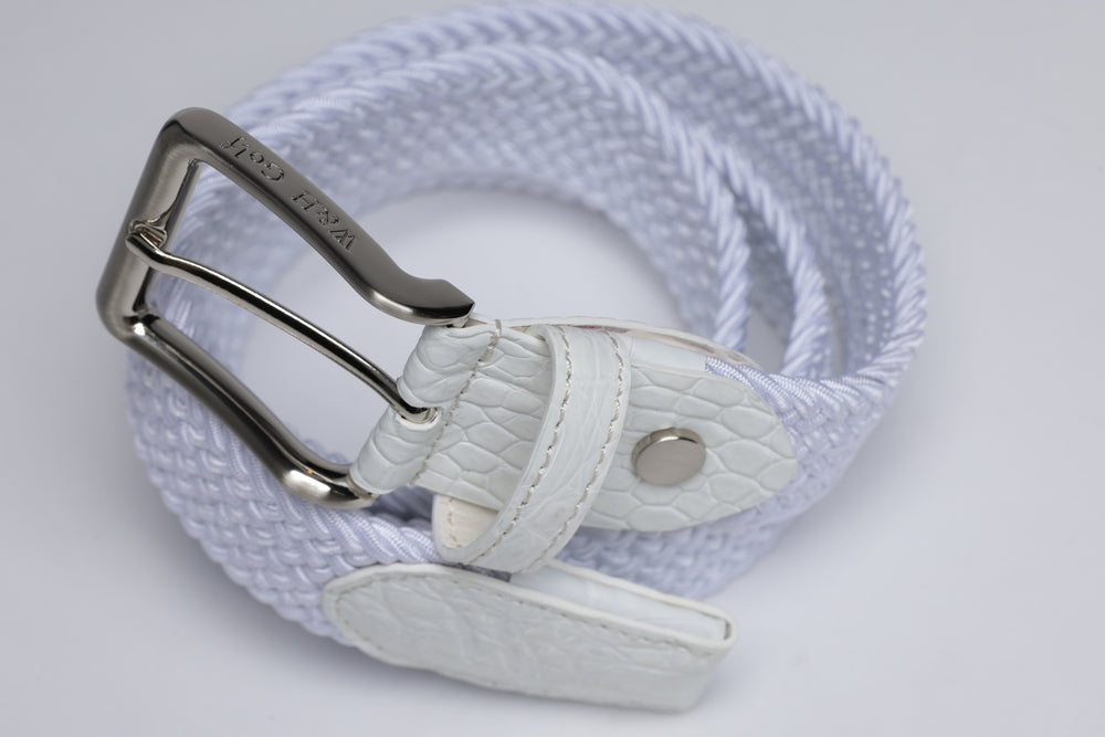 Braided Fabric Stretch Belts with Alligator End Caps - Men