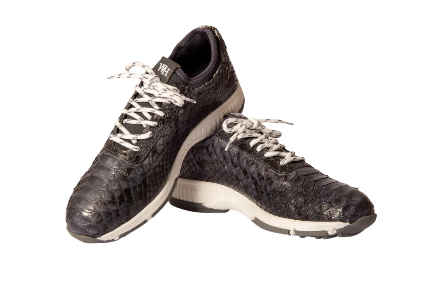 Luxurious Hand-Painted Exotic Python Golf Shoes for Men in Gray Available Soon - Pre-Order Yours Now