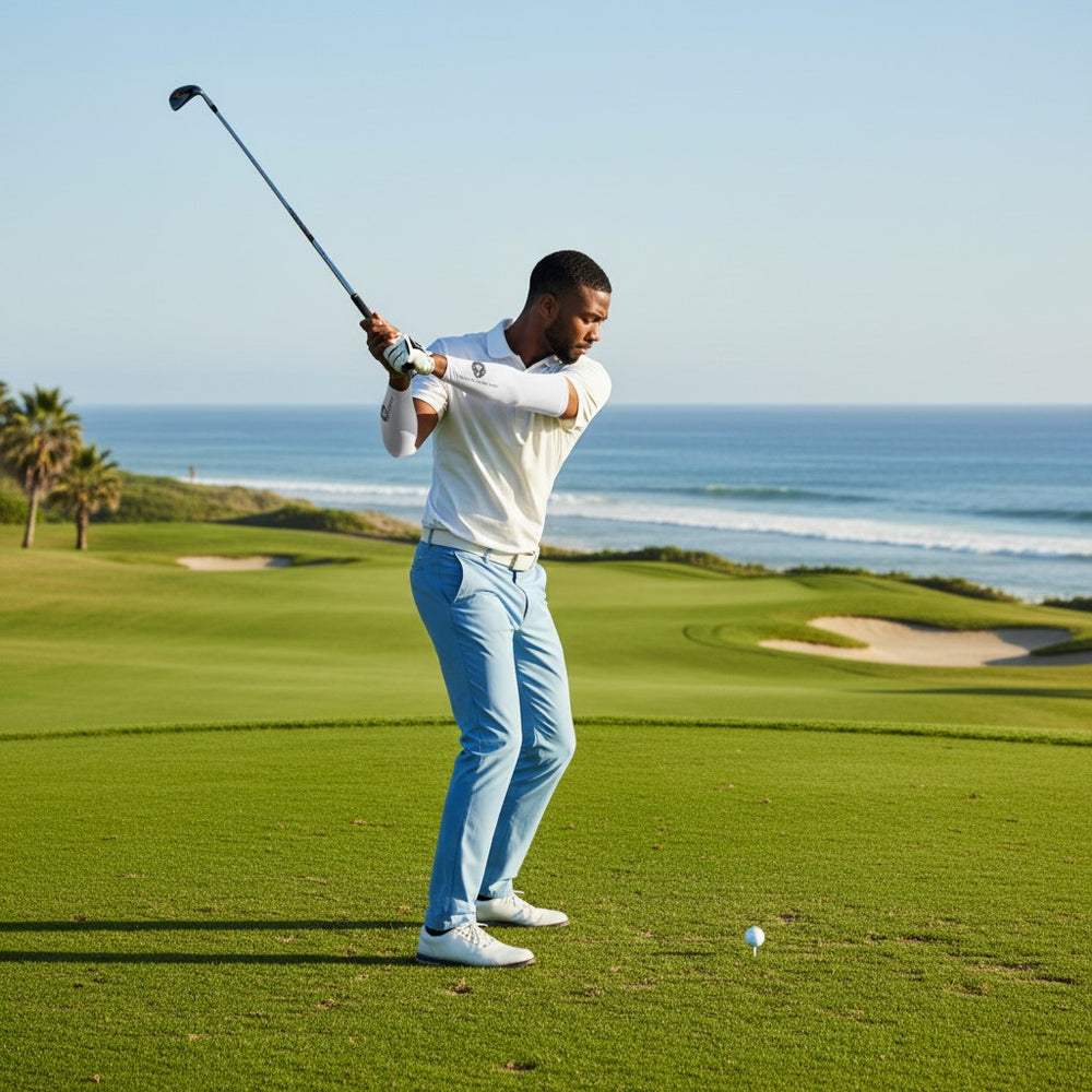 Men’s UV Performance Golf Sleeves – White