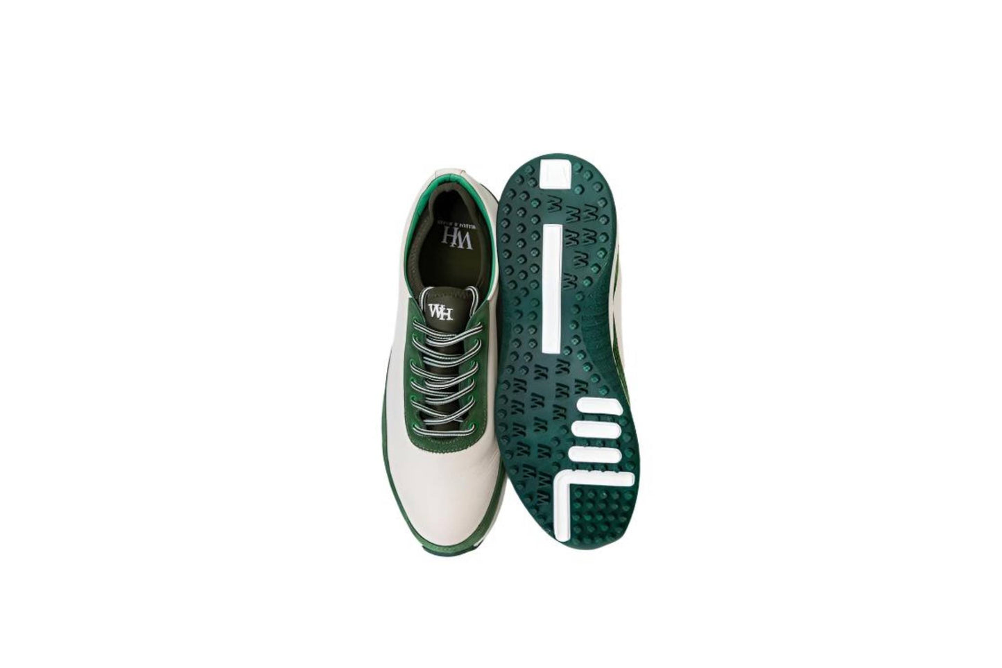 W&H Suede Green/White - Original Design Signature Golf Shoes for Men