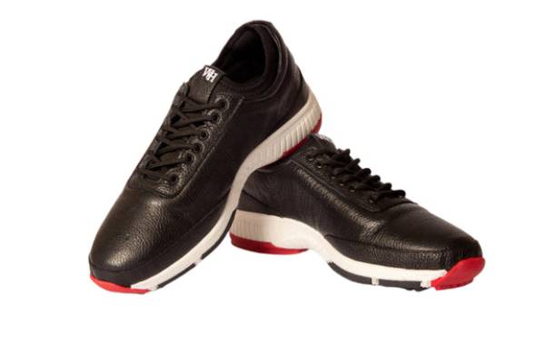 Men's Ace Deerskin Golf Shoes in Black & Red