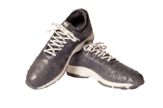 W&H Eagle - Ostrich Skin Golf Shoes for Men in Gray