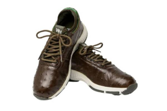 W&H Eagle - Ostrich Skin Women's Golf Shoes in Olive