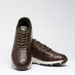 Eagle Ostrich Skin Golf Shoe - Olive