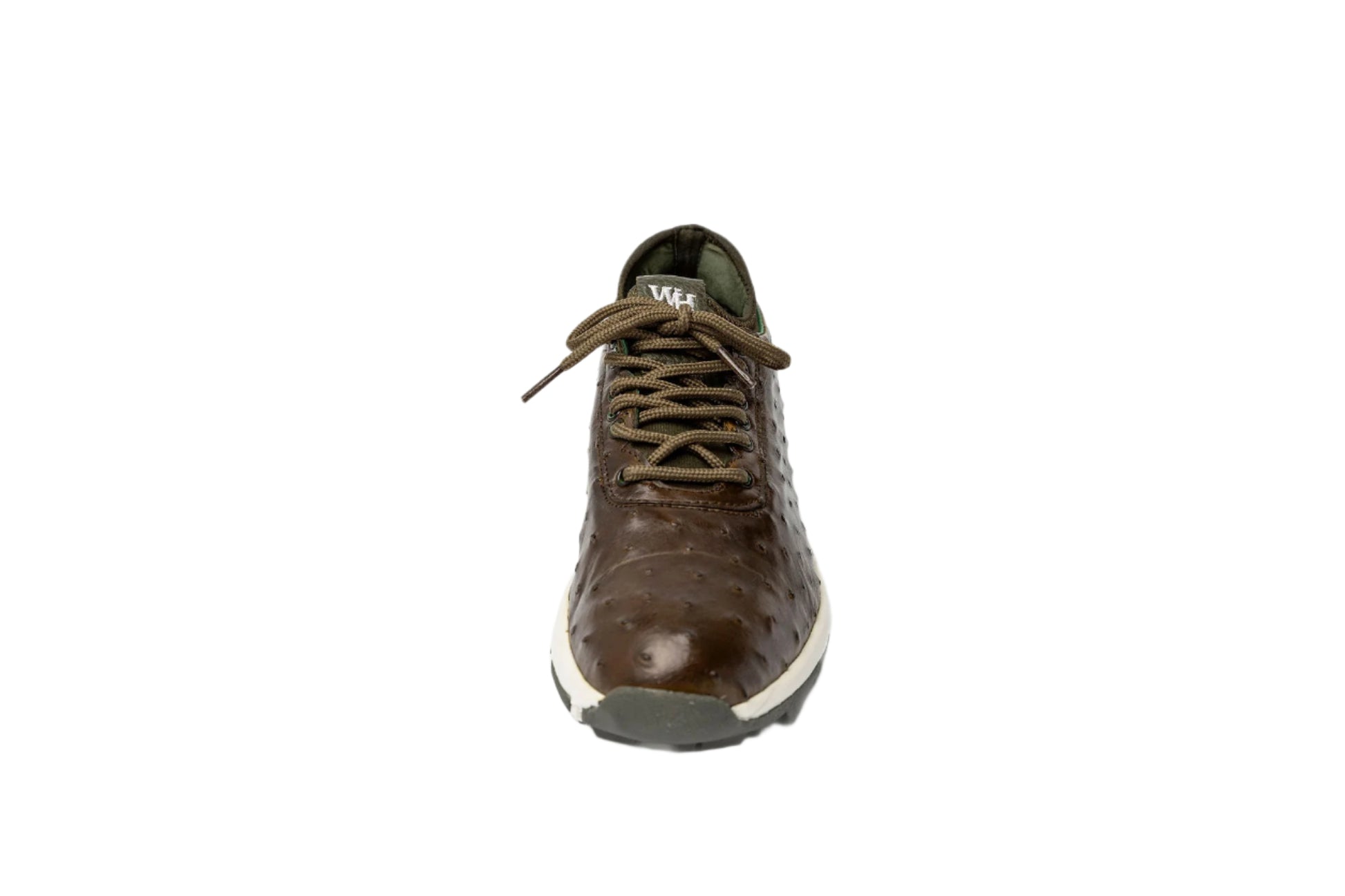 Men's Eagle Ostrich Skin Golf Shoes in Olive | William and Harry