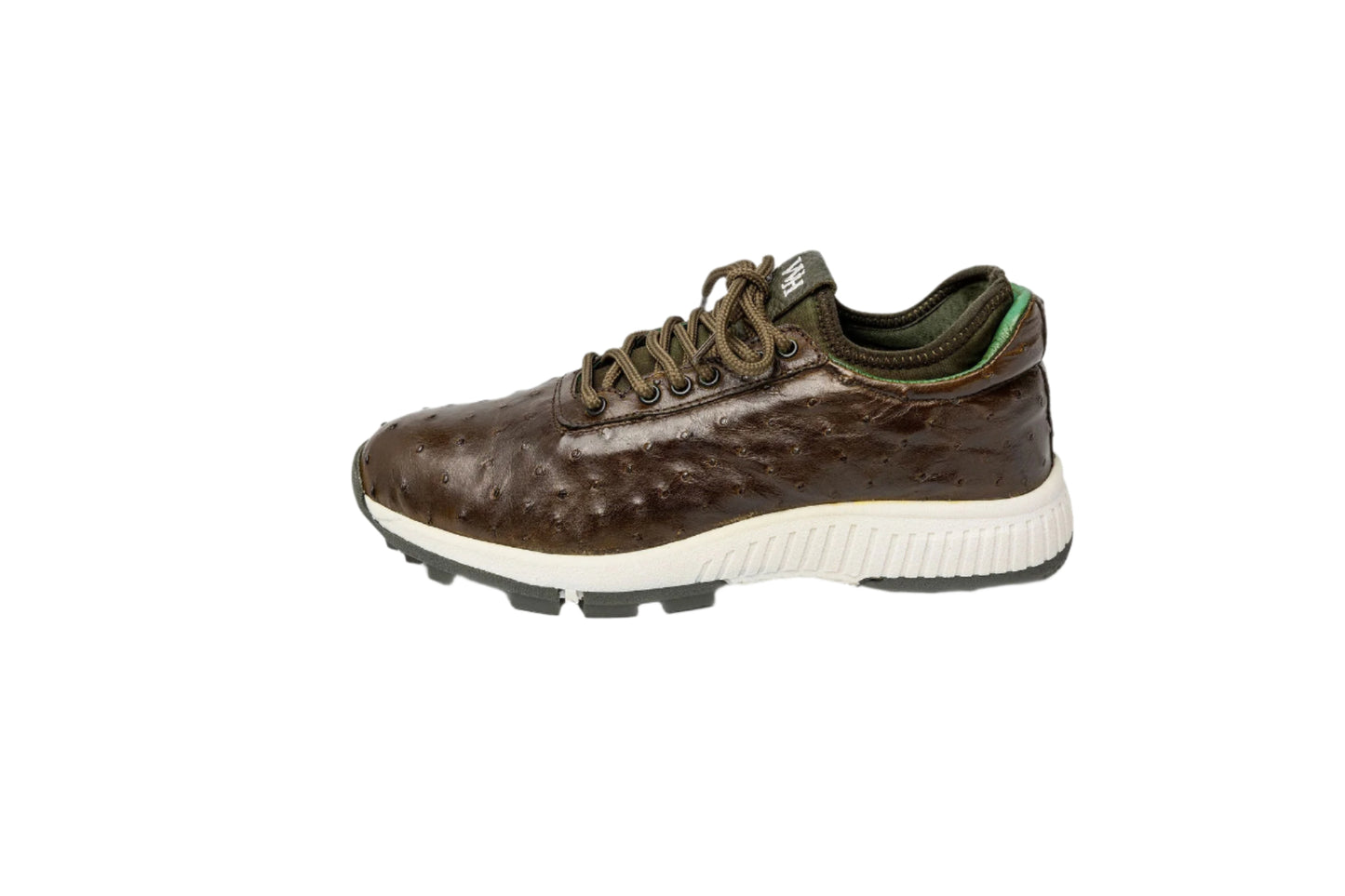 Men's Eagle Ostrich Skin Golf Shoes in Olive | William and Harry