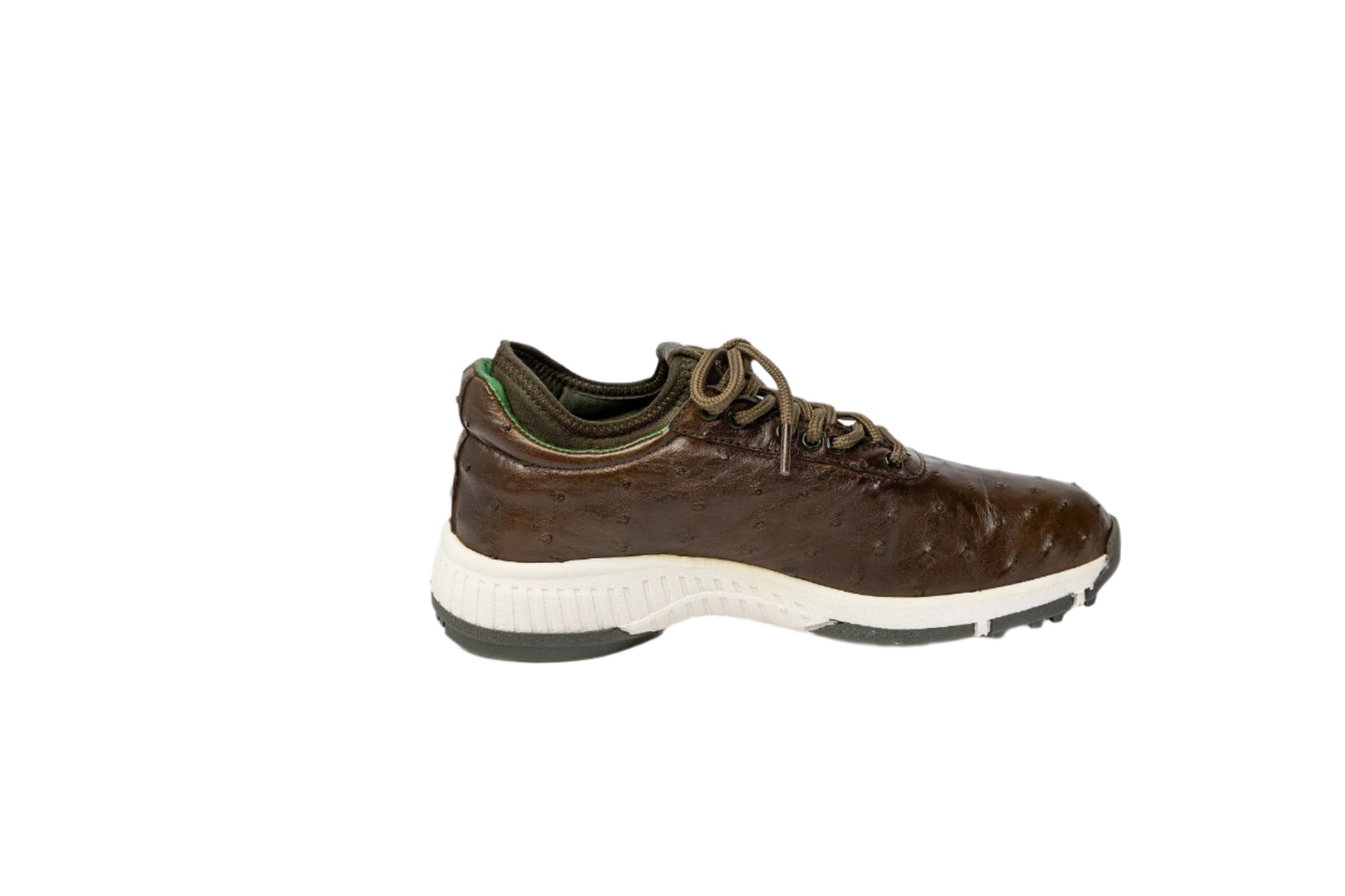 Men's Eagle Ostrich Skin Golf Shoes in Olive | William and Harry