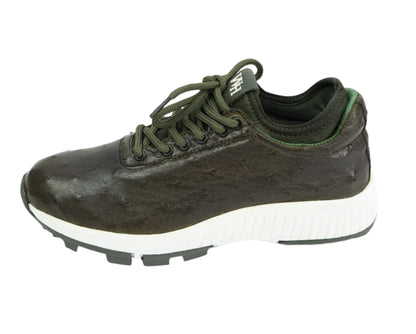 Luxurious Hand-Painted Exotic Ostrich Skin Golf Shoes for Men & Women in Khaki - Pre-Order Yours Now