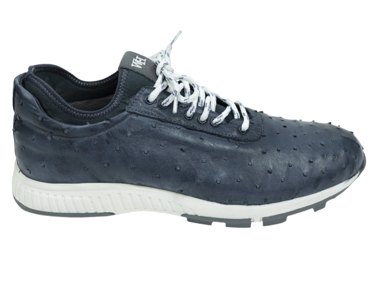 Luxurious Hand-Painted Exotic Ostrich Skin Golf Shoes for Men in Gray Available Soon - Pre-Order Yours Now