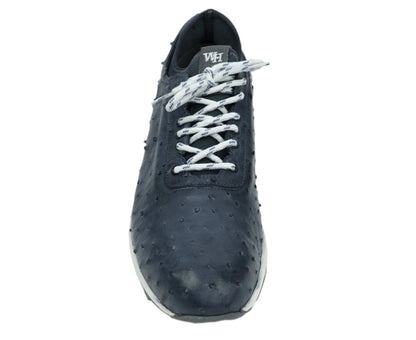 Luxurious Hand-Painted Exotic Ostrich Skin Golf Shoes for Men in Gray Available Soon - Pre-Order Yours Now