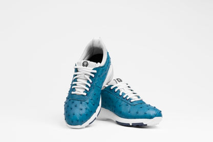 Eagle Ostrich Skin Women's Golf Shoes - Blue