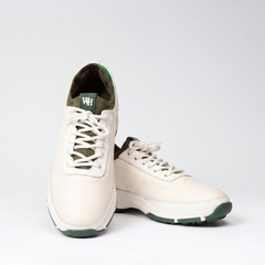 Lynx Deerskin Golf Shoe - White and Green