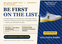 Blue Hen Edition Delaware Calfskin Golf Shoe - University of Delaware x William and Harry