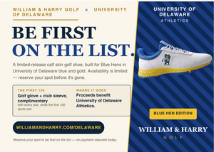 Blue Hen Edition Delaware Calfskin Golf Shoe - University of Delaware x William and Harry