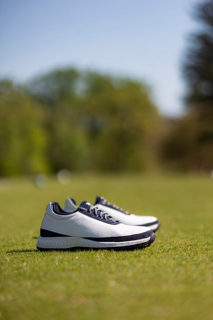 W&H Suede Navy/White - Original Design Signature Golf Shoes for Men