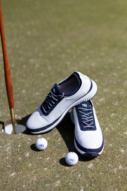 W&H Suede Navy/White - Original Design Signature Golf Shoes for Men