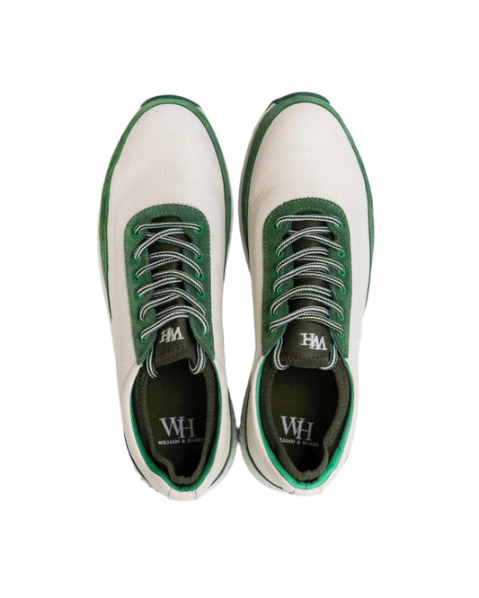 W&H Suede Green/White - Original Design Signature Golf Shoes for Men