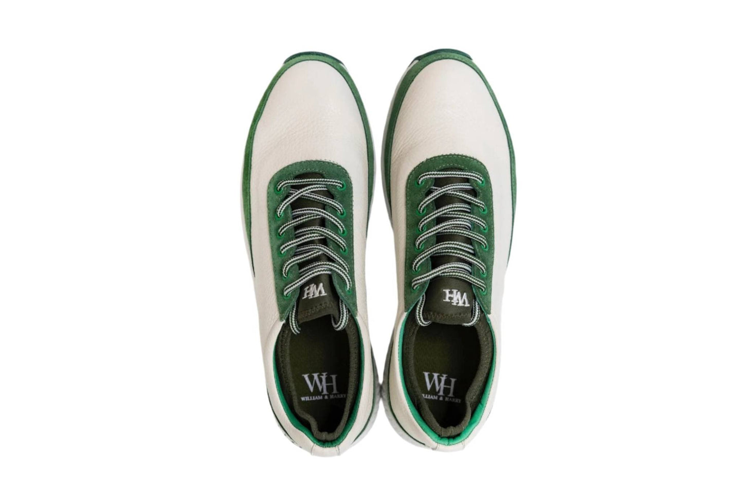 W&H Suede Green/White - Original Design Signature Golf Shoes for Men