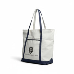 White & Navy Tote Bag